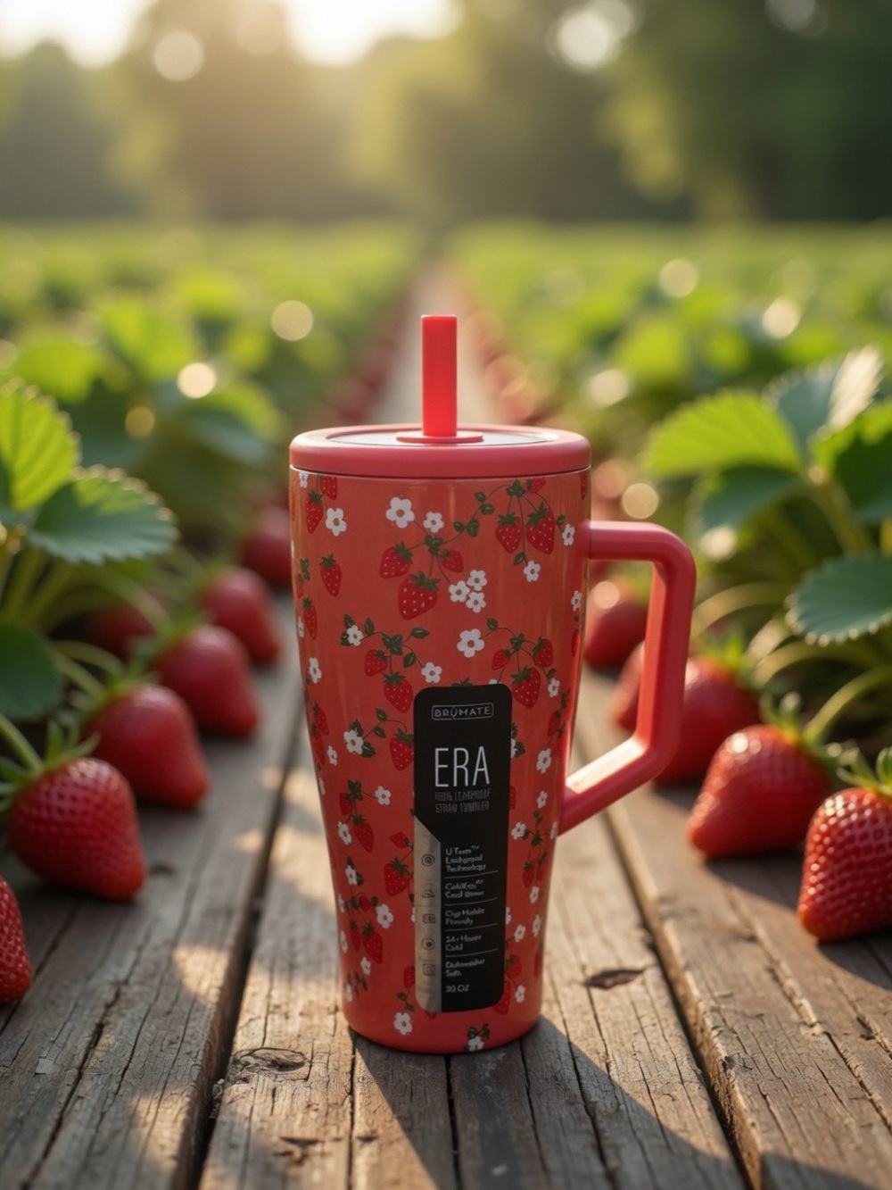 Brumate x Whole Foods Era Straw Tumbler - Red Strawberry Print